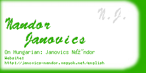 nandor janovics business card